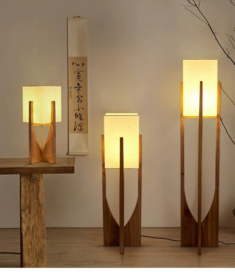 Kiru Wooden Lamp Floor & Table